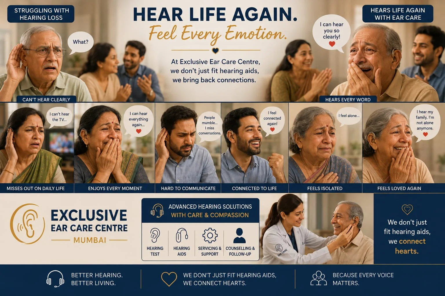 Hearing-care creative about reconnecting with daily life